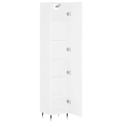 Skab 34,5x34x180 cm konstrueret træ hvid