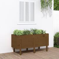 Højbed 121x50x57 cm massivt fyrretræ gyldenbrun