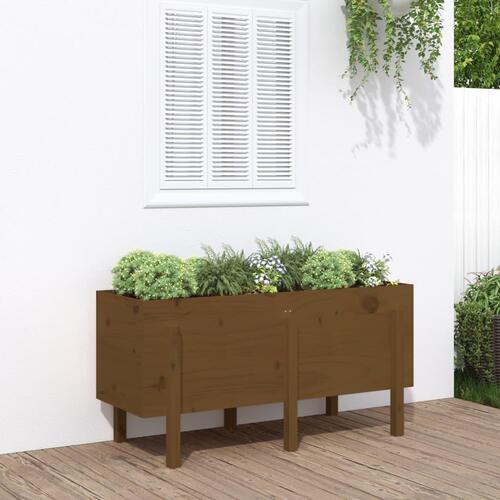 Højbed 121x50x57 cm massivt fyrretræ gyldenbrun