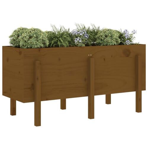 Højbed 121x50x57 cm massivt fyrretræ gyldenbrun
