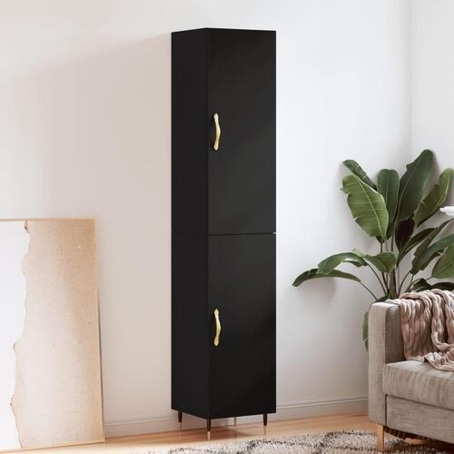 Skab 34,5x34x180 cm konstrueret træ sort
