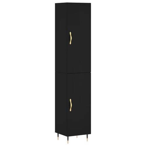 Skab 34,5x34x180 cm konstrueret træ sort