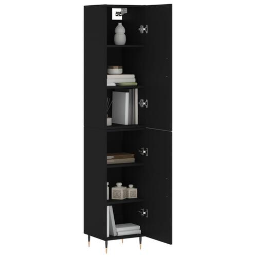 Skab 34,5x34x180 cm konstrueret træ sort