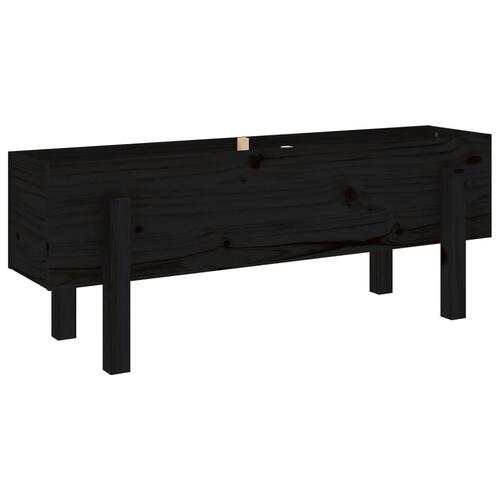 Højbed 101x30x38 cm massivt fyrretræ sort