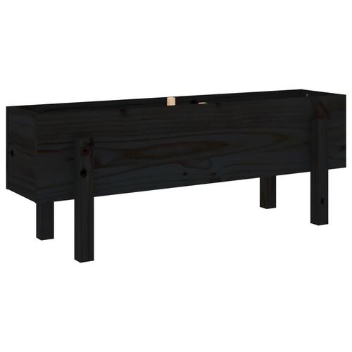 Højbed 101x30x38 cm massivt fyrretræ sort