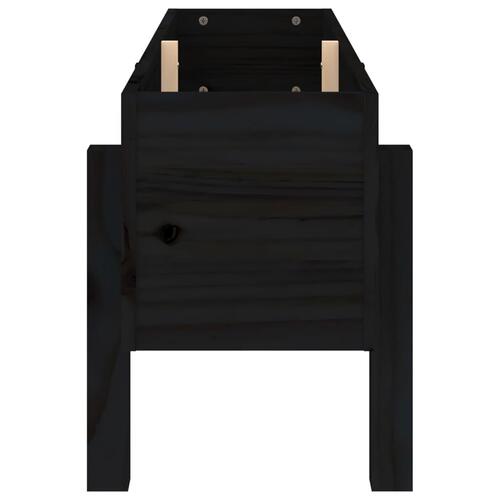 Højbed 101x30x38 cm massivt fyrretræ sort
