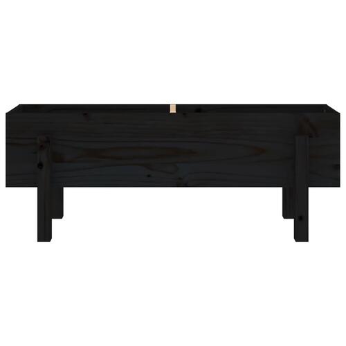 Højbed 101x30x38 cm massivt fyrretræ sort