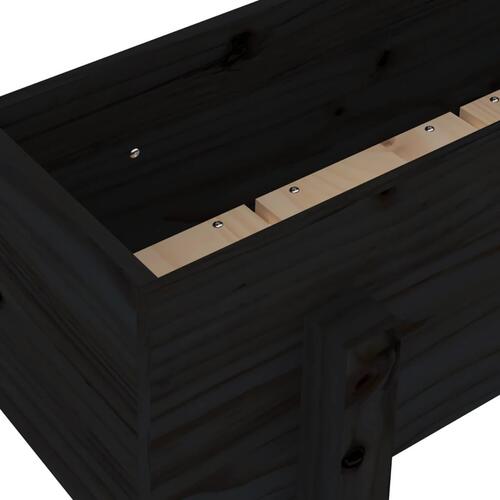 Højbed 101x30x38 cm massivt fyrretræ sort