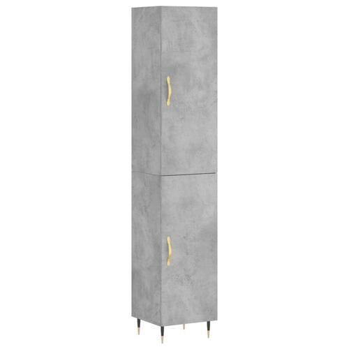 Skab 34,5x34x180 cm konstrueret træ betongrå