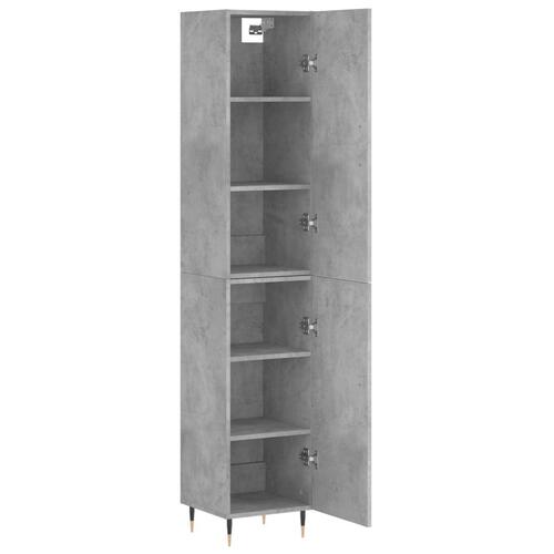 Skab 34,5x34x180 cm konstrueret træ betongrå