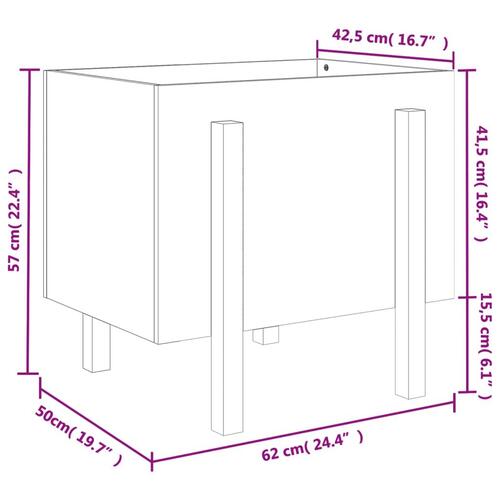 Plantekasse 62x50x57 cm massivt fyrretræ