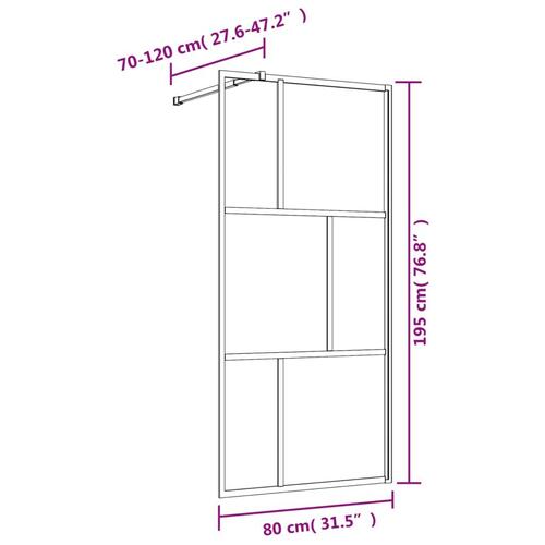 Brusevæg 80x195 cm klart sikkerhedsglas rød