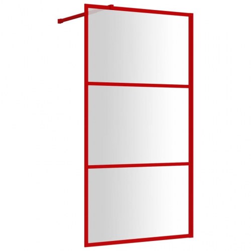 Brusevæg 100x195 cm klart sikkerhedsglas rød