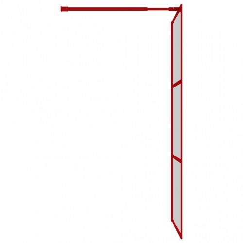 Brusevæg 115x195 cm klart sikkerhedsglas rød
