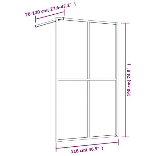 Brusevæg 118x195 cm klart sikkerhedsglas guldfarvet