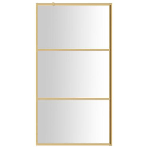 Brusevæg 115x195 cm klart sikkerhedsglas guldfarvet
