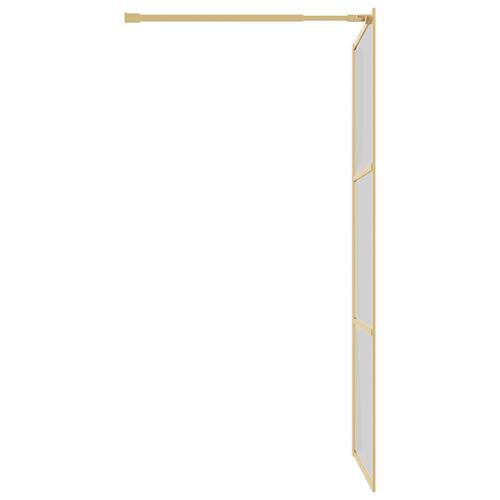 Brusevæg 115x195 cm klart sikkerhedsglas guldfarvet