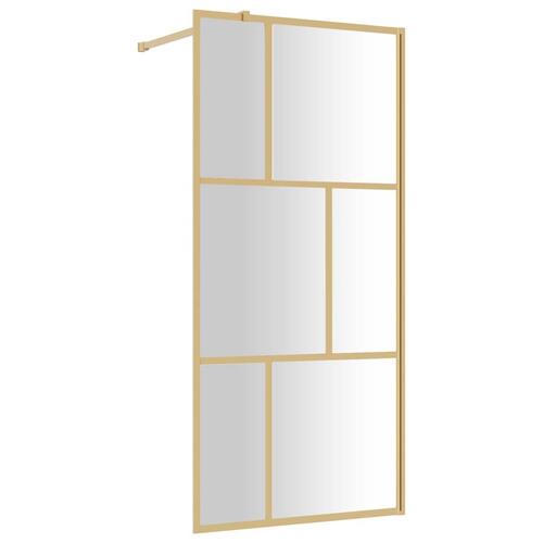 Brusevæg 90x195 cm klart sikkerhedsglas guldfarvet