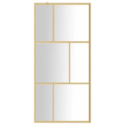 Brusevæg 90x195 cm klart sikkerhedsglas guldfarvet
