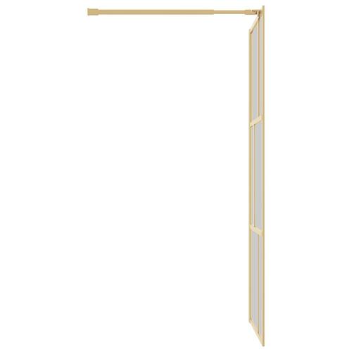 Brusevæg 90x195 cm klart sikkerhedsglas guldfarvet