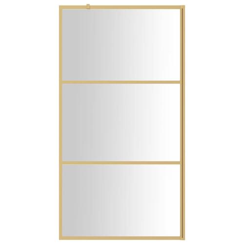 Brusevæg 100x195 cm klart sikkerhedsglas guldfarvet