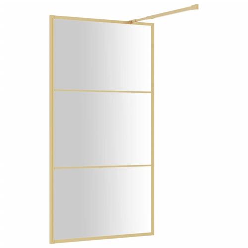 Brusevæg 100x195 cm klart sikkerhedsglas guldfarvet