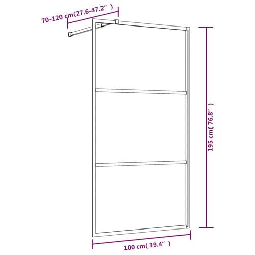 Brusevæg 100x195 cm klart sikkerhedsglas guldfarvet