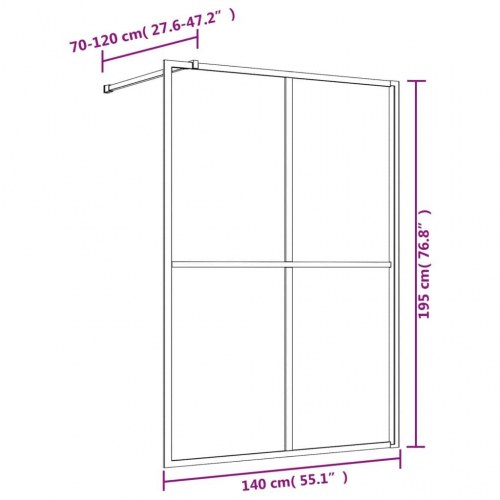 Brusevæg 140x195 cm klart sikkerhedsglas rød