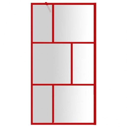 Brusevæg 100x195 cm klart sikkerhedsglas rød