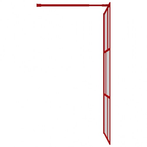 Brusevæg 100x195 cm klart sikkerhedsglas rød