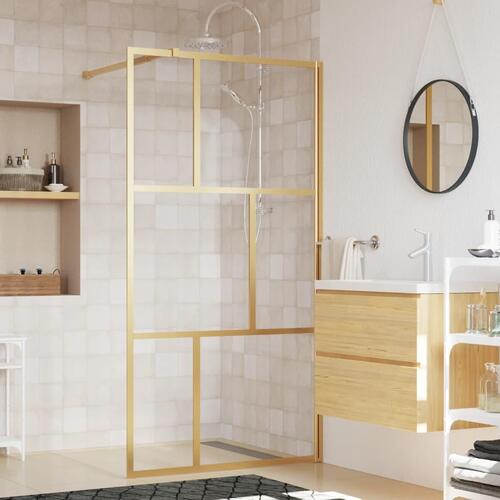 Brusevæg 115x195 cm klart sikkerhedsglas guldfarvet