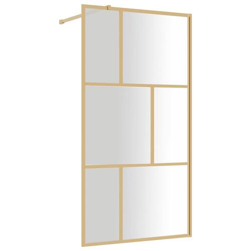 Brusevæg 115x195 cm klart sikkerhedsglas guldfarvet