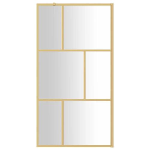 Brusevæg 115x195 cm klart sikkerhedsglas guldfarvet