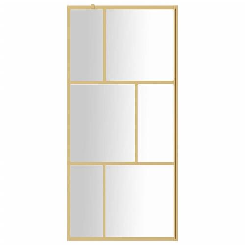 Brusevæg 80x195 cm klart sikkerhedsglas guldfarvet