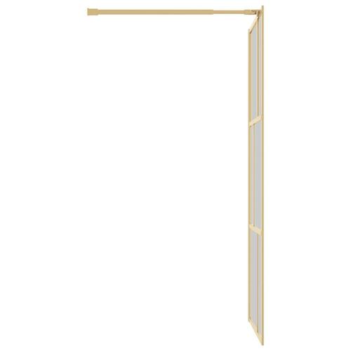 Brusevæg 80x195 cm klart sikkerhedsglas guldfarvet
