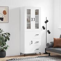 Højskab 69,5x34x180 cm konstrueret træ hvid