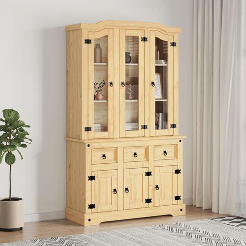 Skænk Corona 112x43x196 cm massivt mexicansk fyrretræ brun