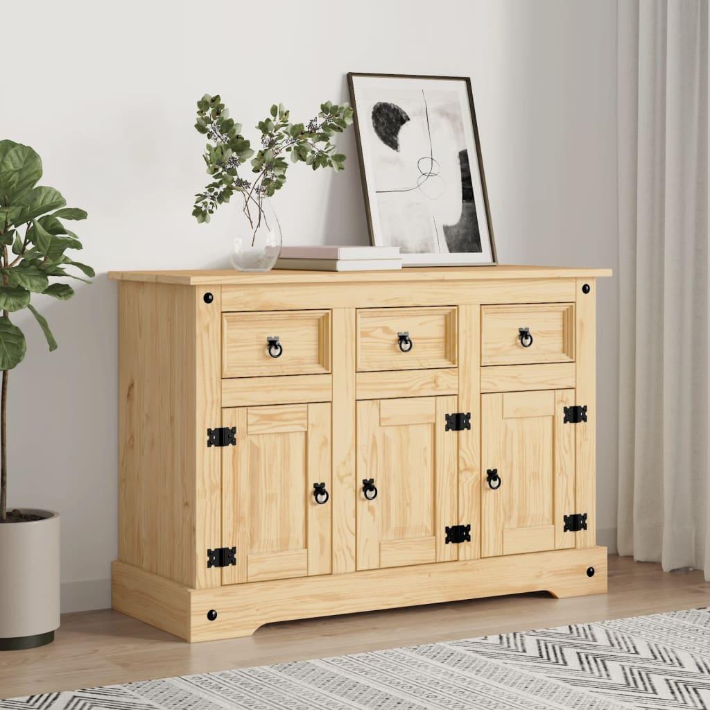 Skænk Corona 112x44x78 cm massivt mexicansk fyrretræ brun