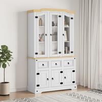 Skænk Corona 112x43x196 cm massivt mexicansk fyrretræ hvid