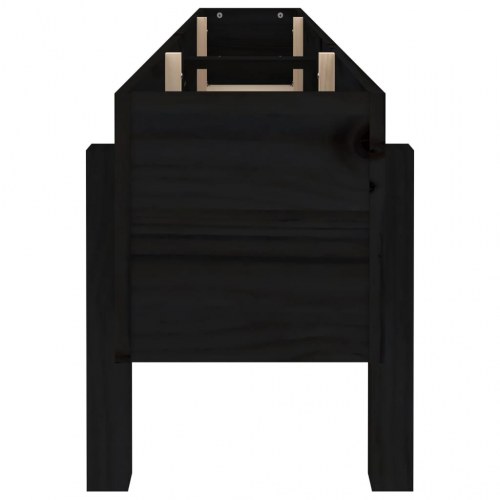 Højbed 160x30x38 cm massivt fyrretræ sort