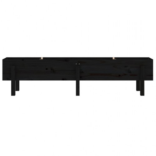 Højbed 160x30x38 cm massivt fyrretræ sort