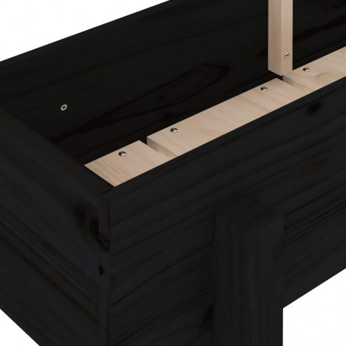 Højbed 160x30x38 cm massivt fyrretræ sort