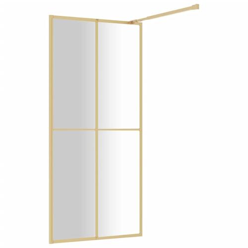 Brusevæg 80x195 cm klart sikkerhedsglas guldfarvet