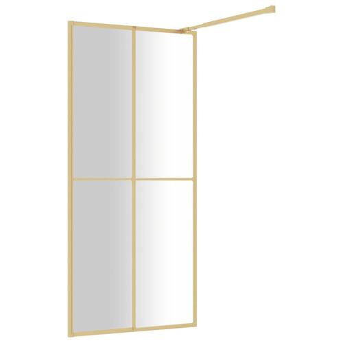 Brusevæg 100x195 cm klart sikkerhedsglas guldfarvet