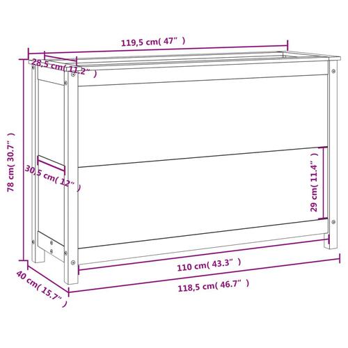 Højbed 119,5x40x78 cm massivt fyrretræ sort