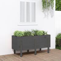 Højbed 121x50x57 cm massivt fyrretræ grå