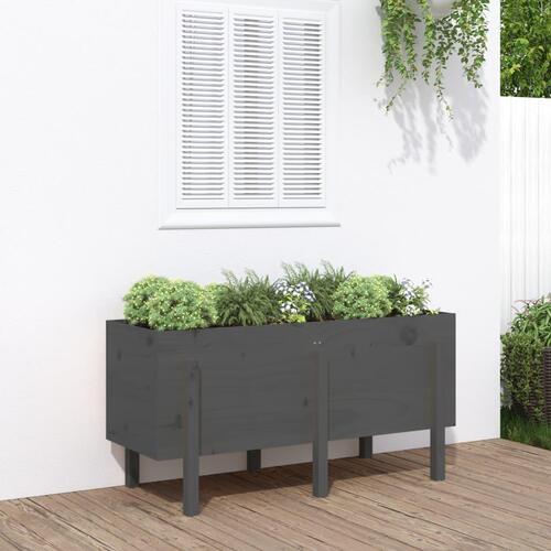 Højbed 121x50x57 cm massivt fyrretræ grå