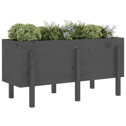 Højbed 121x50x57 cm massivt fyrretræ grå
