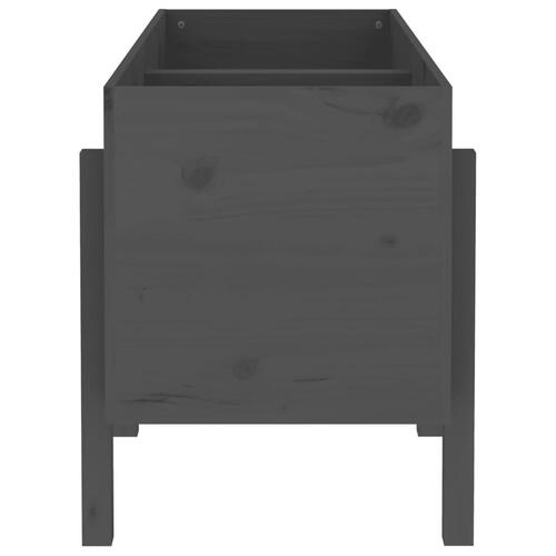 Højbed 121x50x57 cm massivt fyrretræ grå