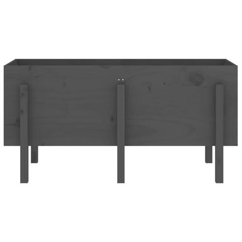 Højbed 121x50x57 cm massivt fyrretræ grå